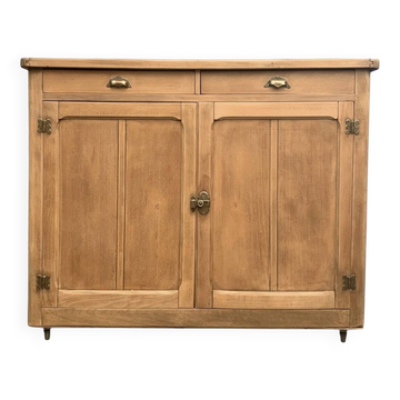 Grand buffet parisien billot et charnières papillons bois brut 1930