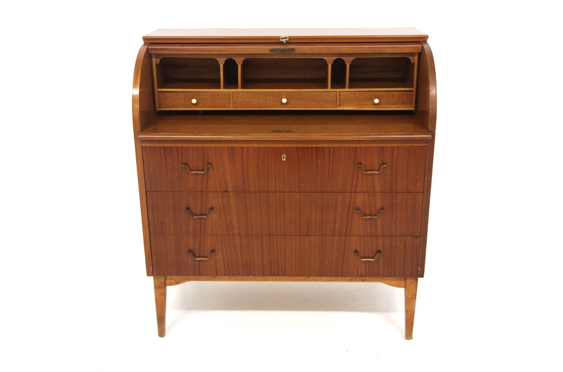 Scandinavian mahogany secretary desk, Bröderna Gustafssons, Sweden, 1950