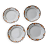 4 vintage flat plates, 22 cm, from St Amand Ceranor, Cotentin pattern