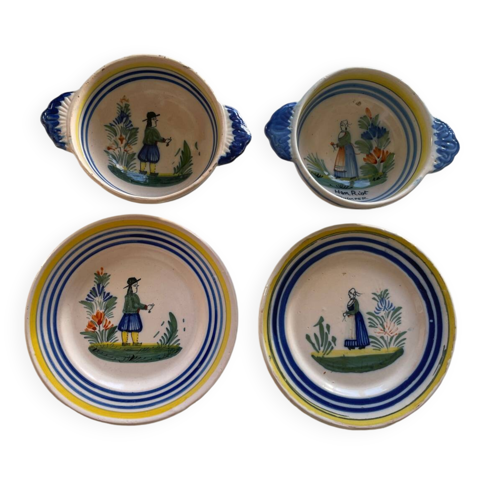 Complete service Henriot Quimper bowls and plates