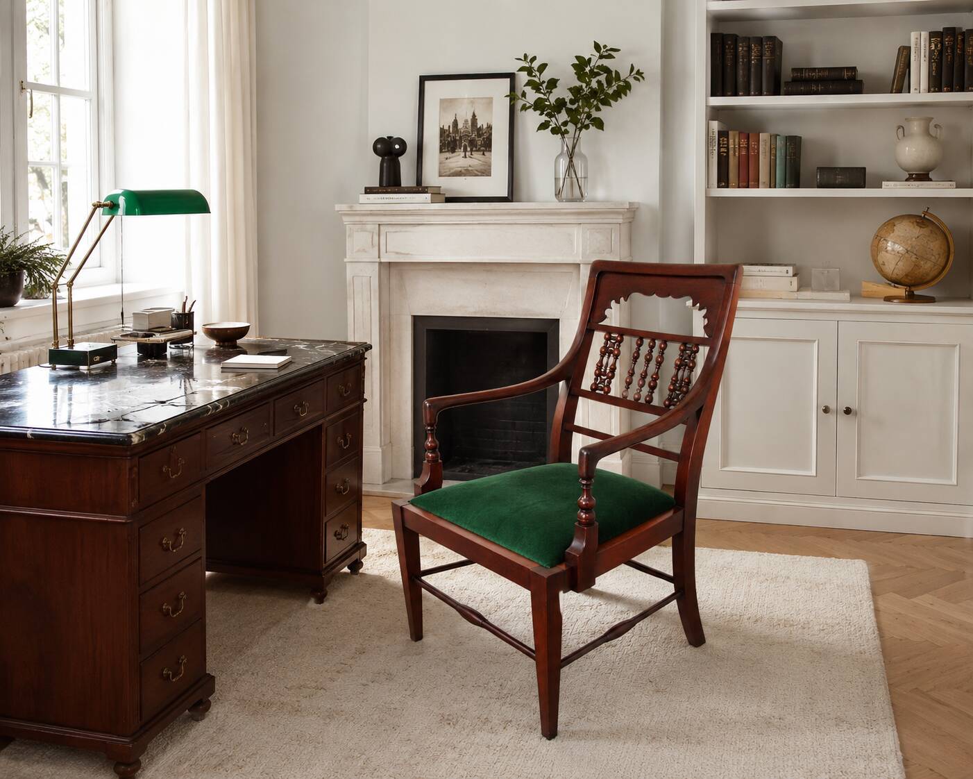 A mahogany armchair from the turn of the 19th and 20th centuries