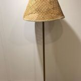Brass floor lamp and cannage
