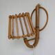 Lampe d’appliques du milieu du siècle en rotin crayon Reed, applique d’éclairage mural