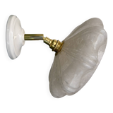 Vintage art deco wall lamp with white Clichy glass shade