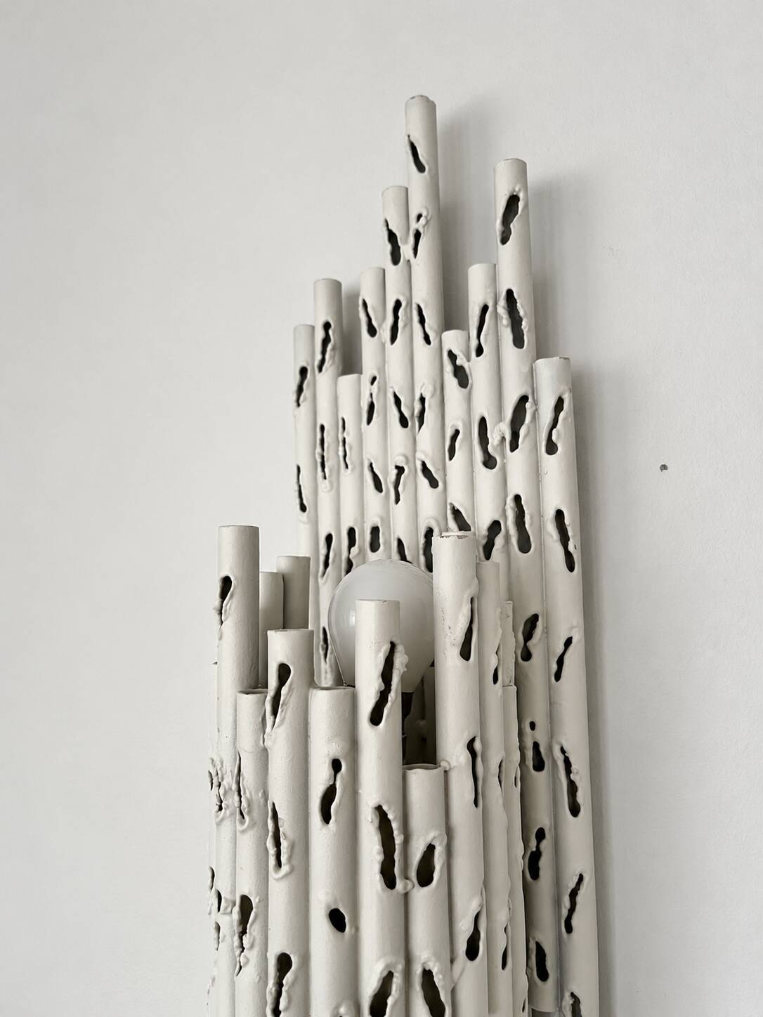 Pair of brutalist wall sconces attributed to Marcello Fantoni – Italy, 1960s