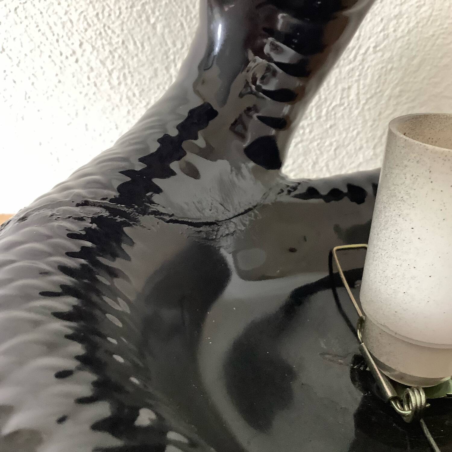 1970 cobra black ceramic lamp