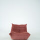Ensemble de chaise et pouf Togo en velours côtelé framboise