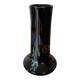 Artisanal vase in black glass with copper and blue inclusions.