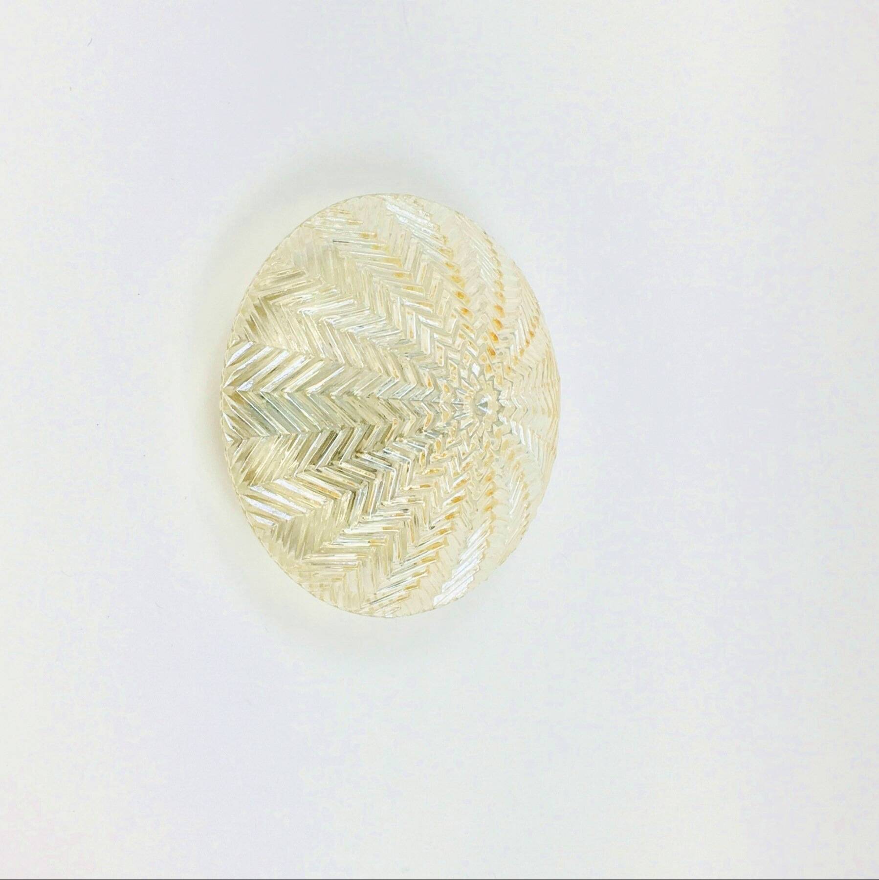 Geometric Amber Glass Wall Light/Ceiling Light from Limburg, Germany, 1970s