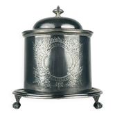 Boîte à biscuits en argent avec placage argenté par James Deakin & Sons, années 1890
