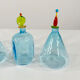 Set of 4 Italian vials made of Murano glass 1970s