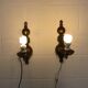 Pair of Antique Brass Wall Lamps – Vintage 1950s Sconces