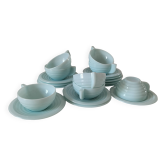 8 Tasses Opaline Mint Green
