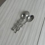 Set of 4 silver-plated metal spoons