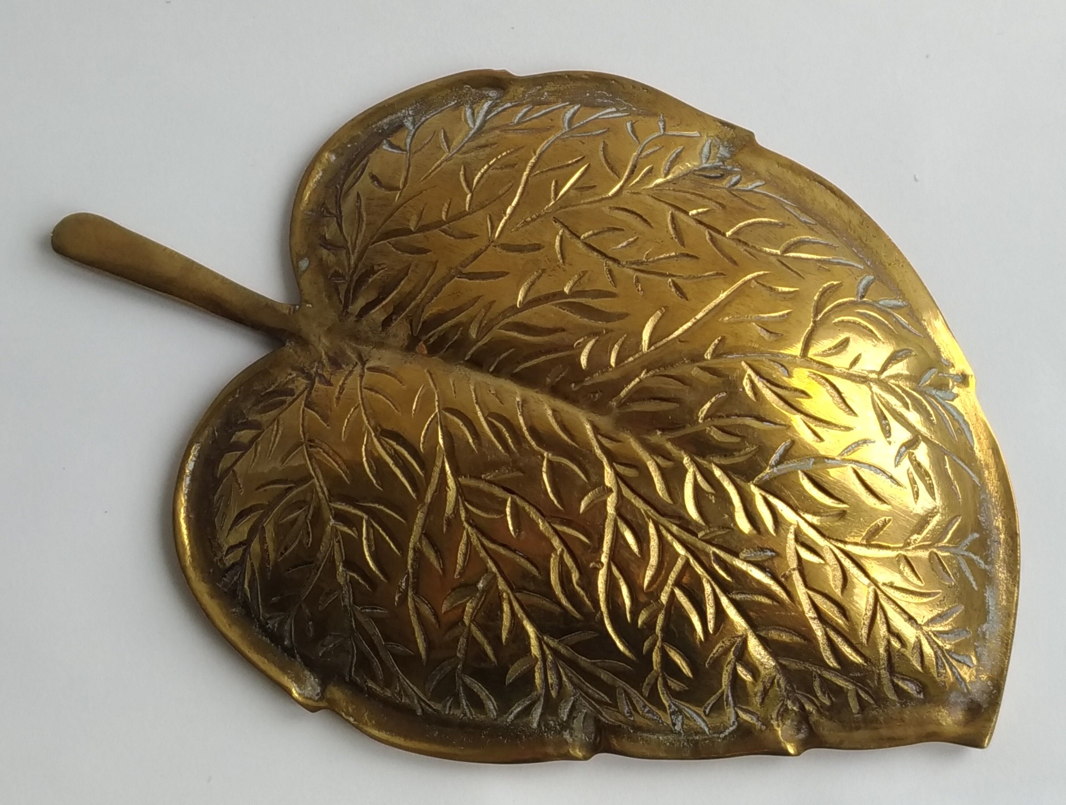 Vintage brass leaf