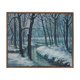 Painting Snowy and wooded river landscape HST signed early twentieth century