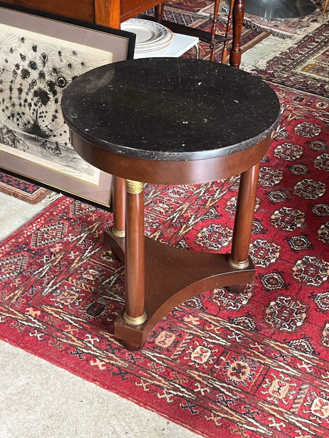 Gueridon style empire marble and bronze