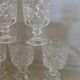 6 verres à pied en verre taillé