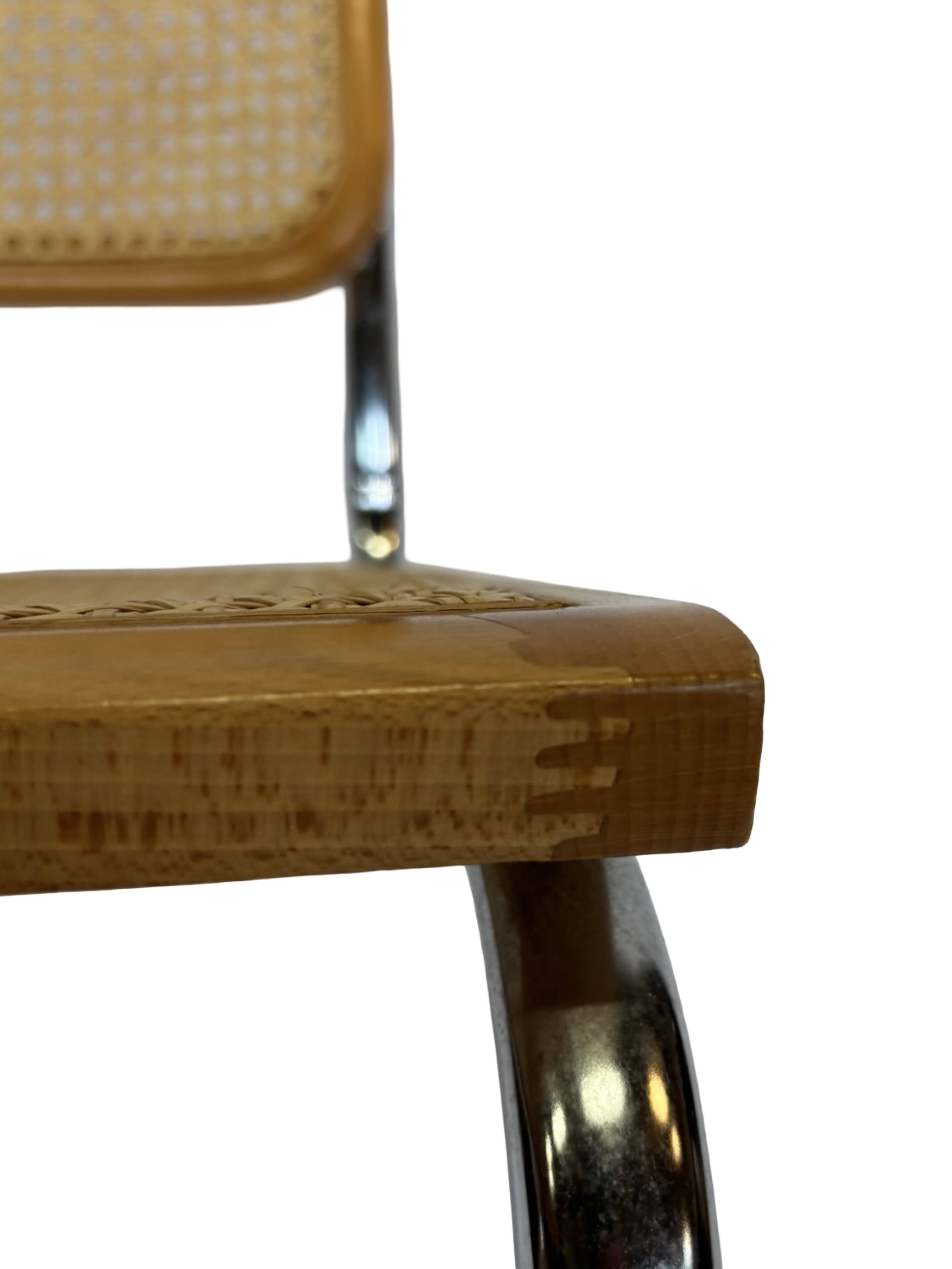 Set of 4 chairs Cesca B32 designed by Marcel Breuer design made in Italy