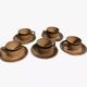 Vintage 1970s stoneware coffee cups and saucers