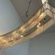 Big design hand made XXL glass and brass austrian chandelier - 1980s