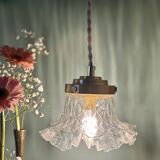Suspension abat-jour vintage en verre