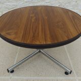VINTAGE round coffee table in metal and wood