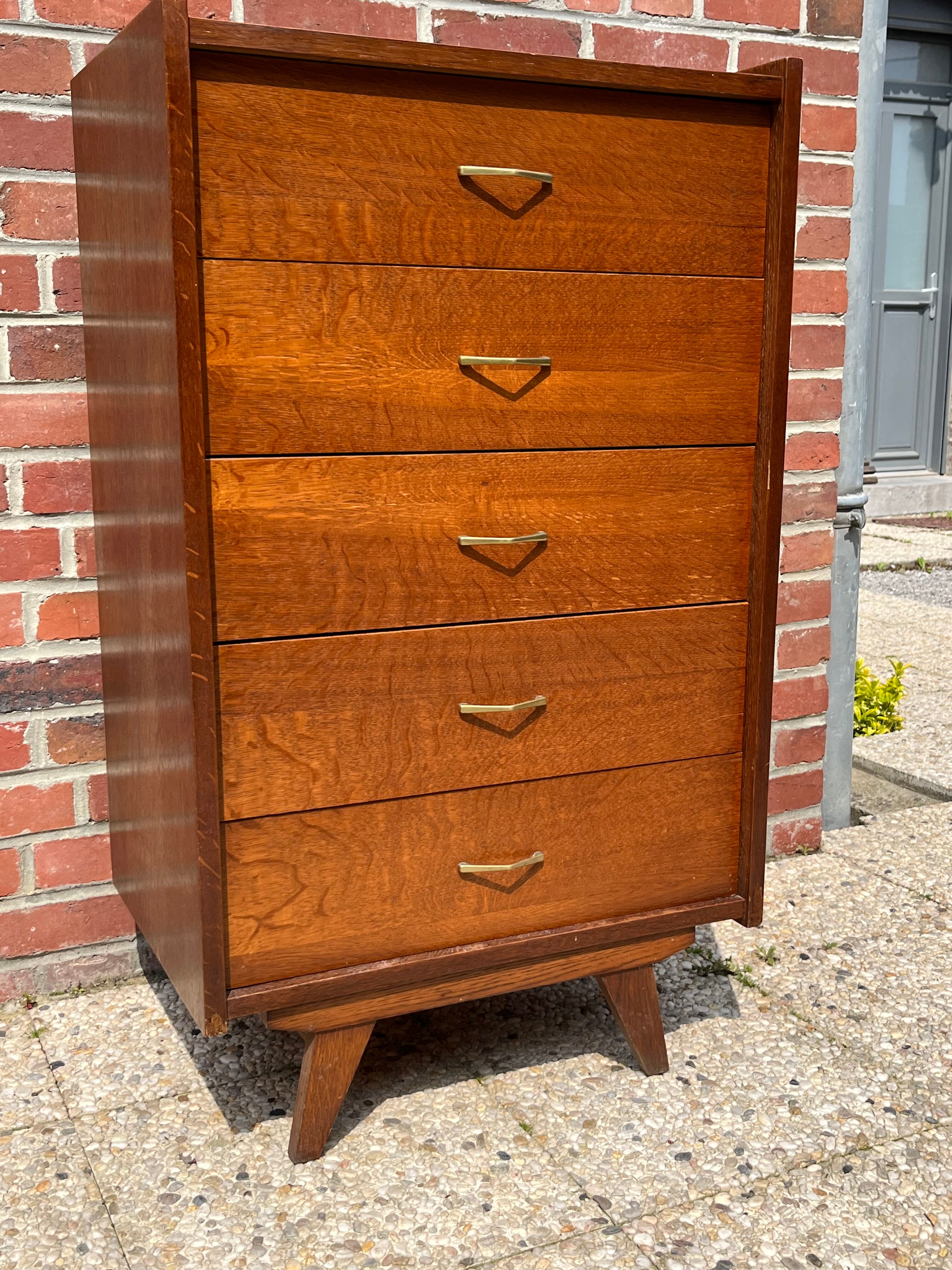 Vintage chest of drawers compass feet