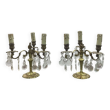 Pair of bronze tassel candlesticks - work from the 70s