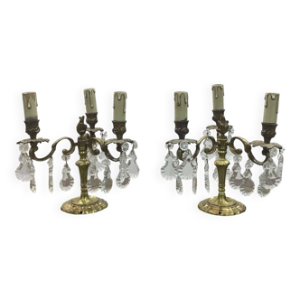 Pair of bronze tassel candlesticks - work from the 70s