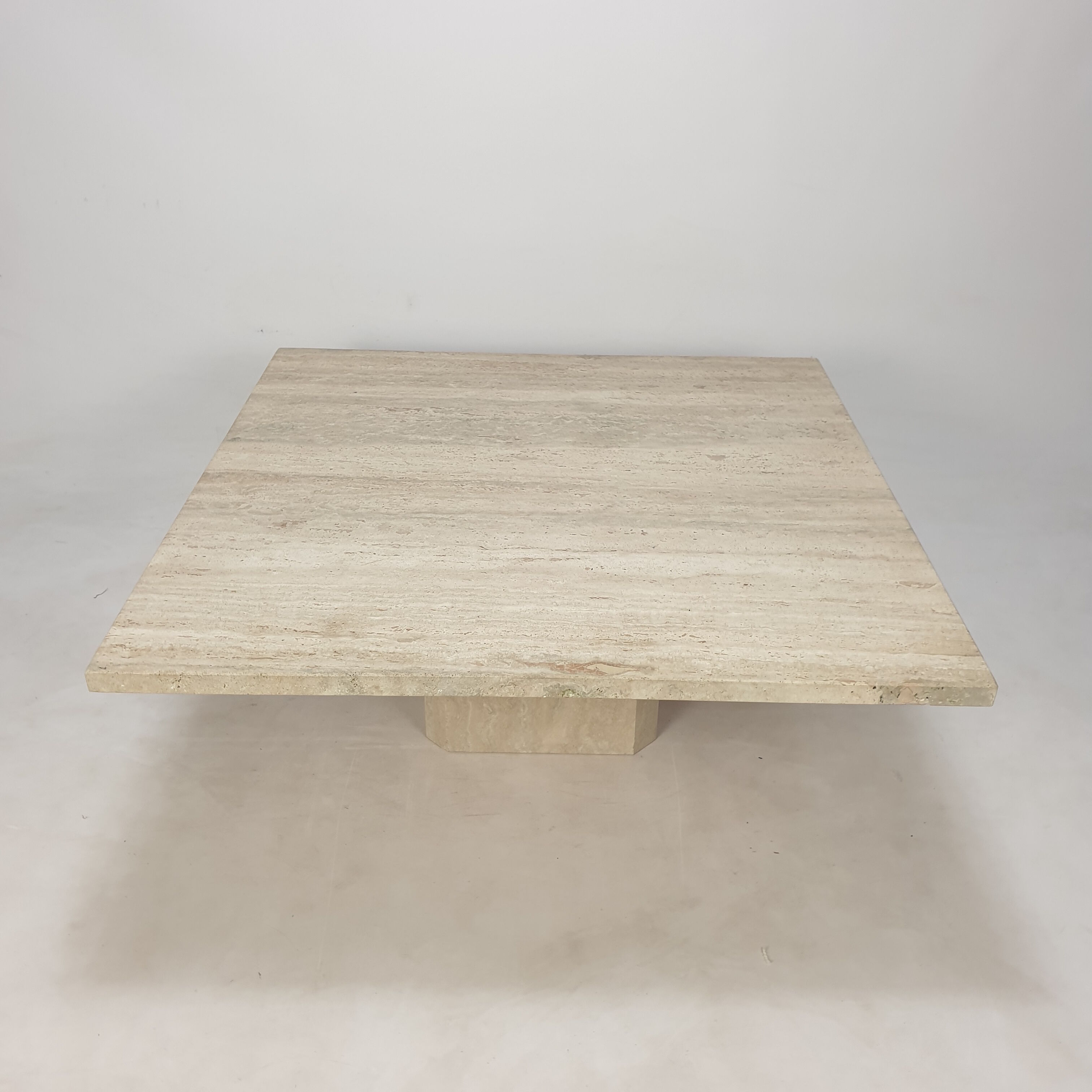 Italian travertine coffee table, 1980s