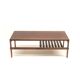 Brutalist wenge coffee table with integrated magazine rack, 1970s