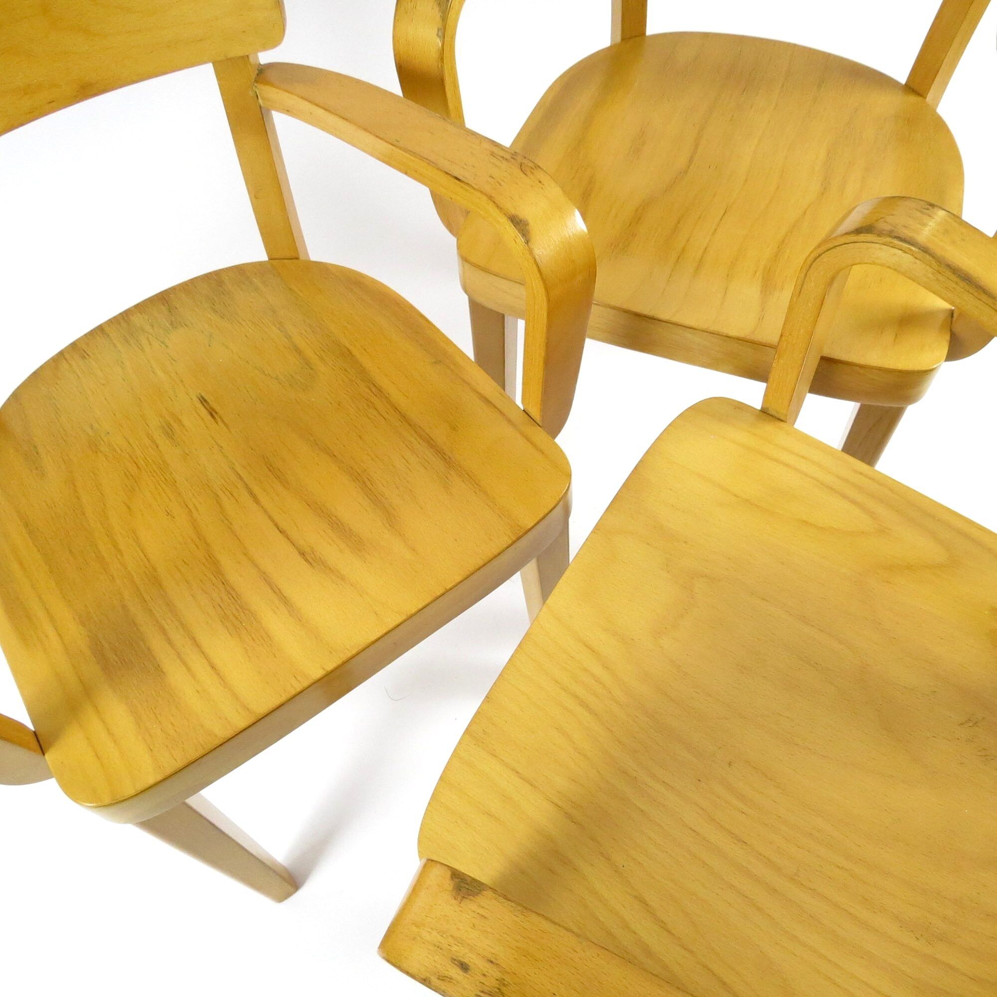 Set of 4 wooden dining chairs, 1960s