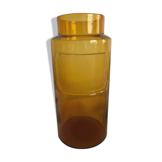 Bocal ambré, verre bullé