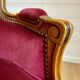 Vintage Louis XV style bergère / cabriolet armchair – Carved wood velvet