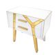 Paire de tables de chevet contemporaines en bois massif et verre par L.a. Studio