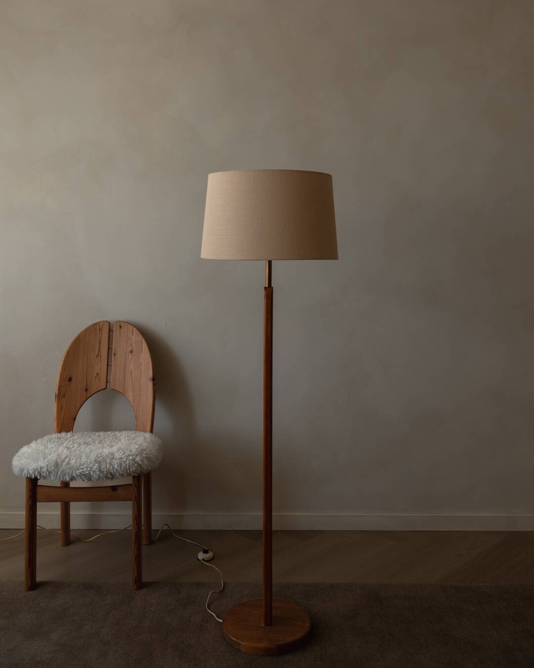 Vintage Wooden Floor Lamp by Bony Design | Dutch Design | 1970s–80s