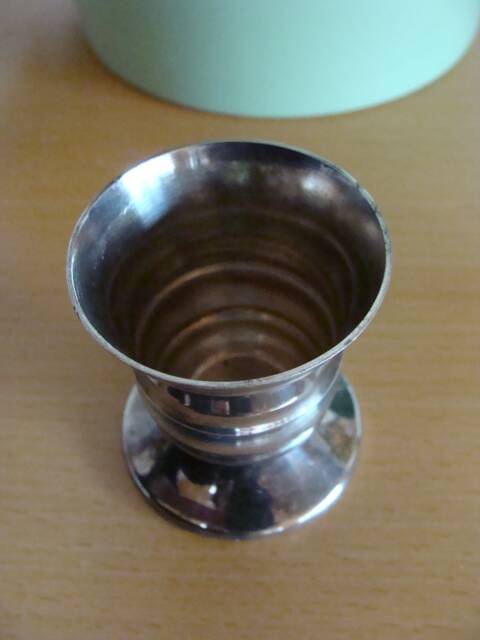 Hallmarked silver-plated egg cup