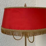Vintage brass floor lamp in scale and opaline 1950