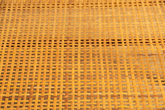 Danish 2-seater sofa in mahogany and cane by Ole Wanscher, 1960.