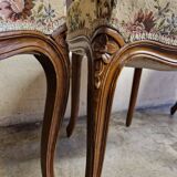 Set of 3 Louis XV style chairs - In carved and moulded wood with flowers