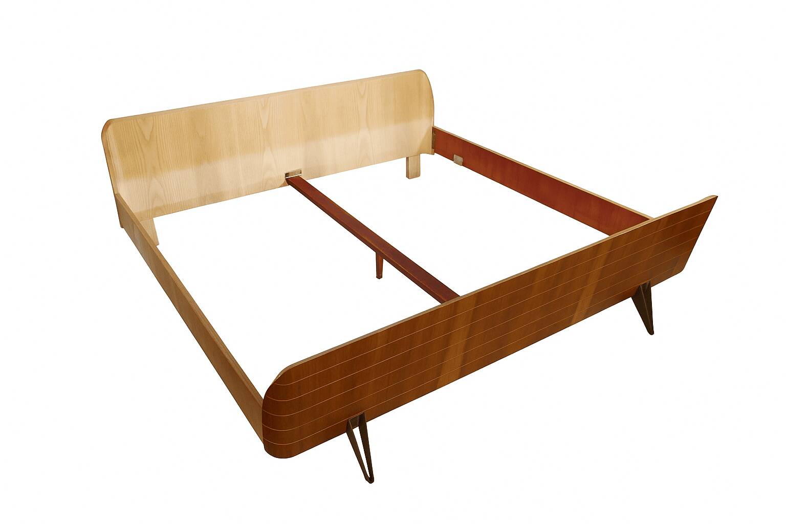 Vintage design double bed, 50s 60s