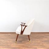 Mid-Century Norwegian Teak & Boucle Sofa, 1960s.