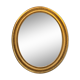 Oval mirror in carved wood, stuccoed and gilded with leaf Louis XVI style late nineteenth century