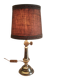 Table lamp in gilded brass and linen - mid 20th century