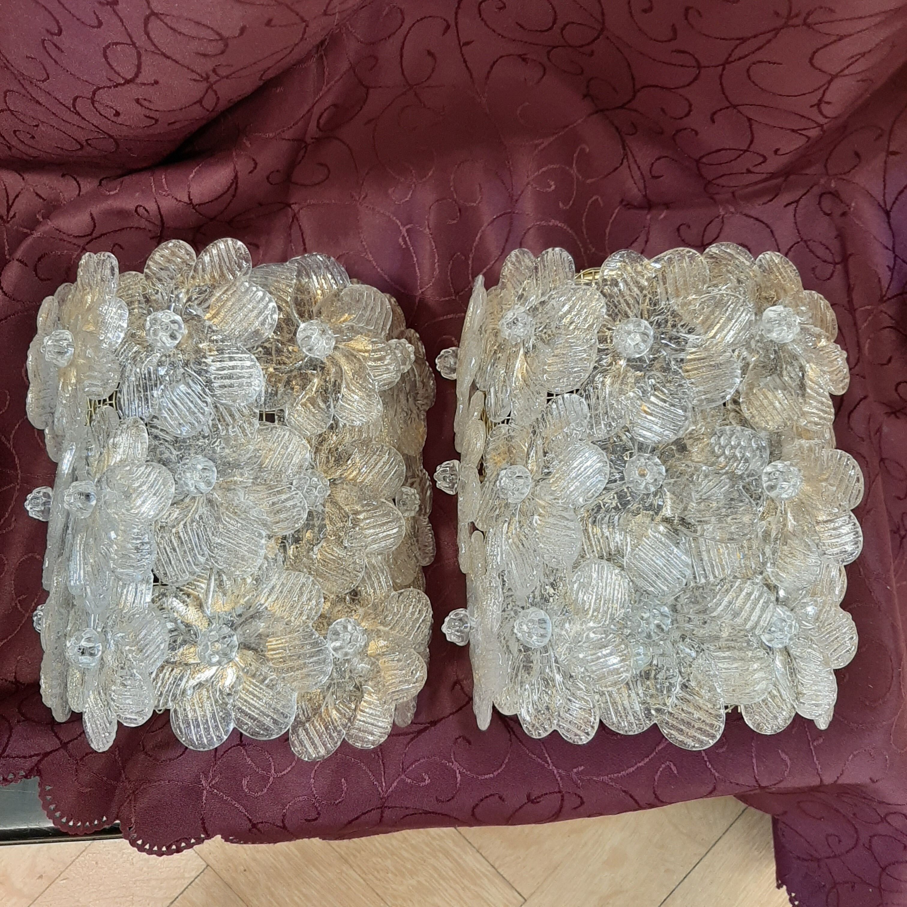 pair of Murano wall lamps