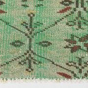 6x9 Vintage Green Geometric Pattern Anatolian Vintage Rug, 179x283 Cm