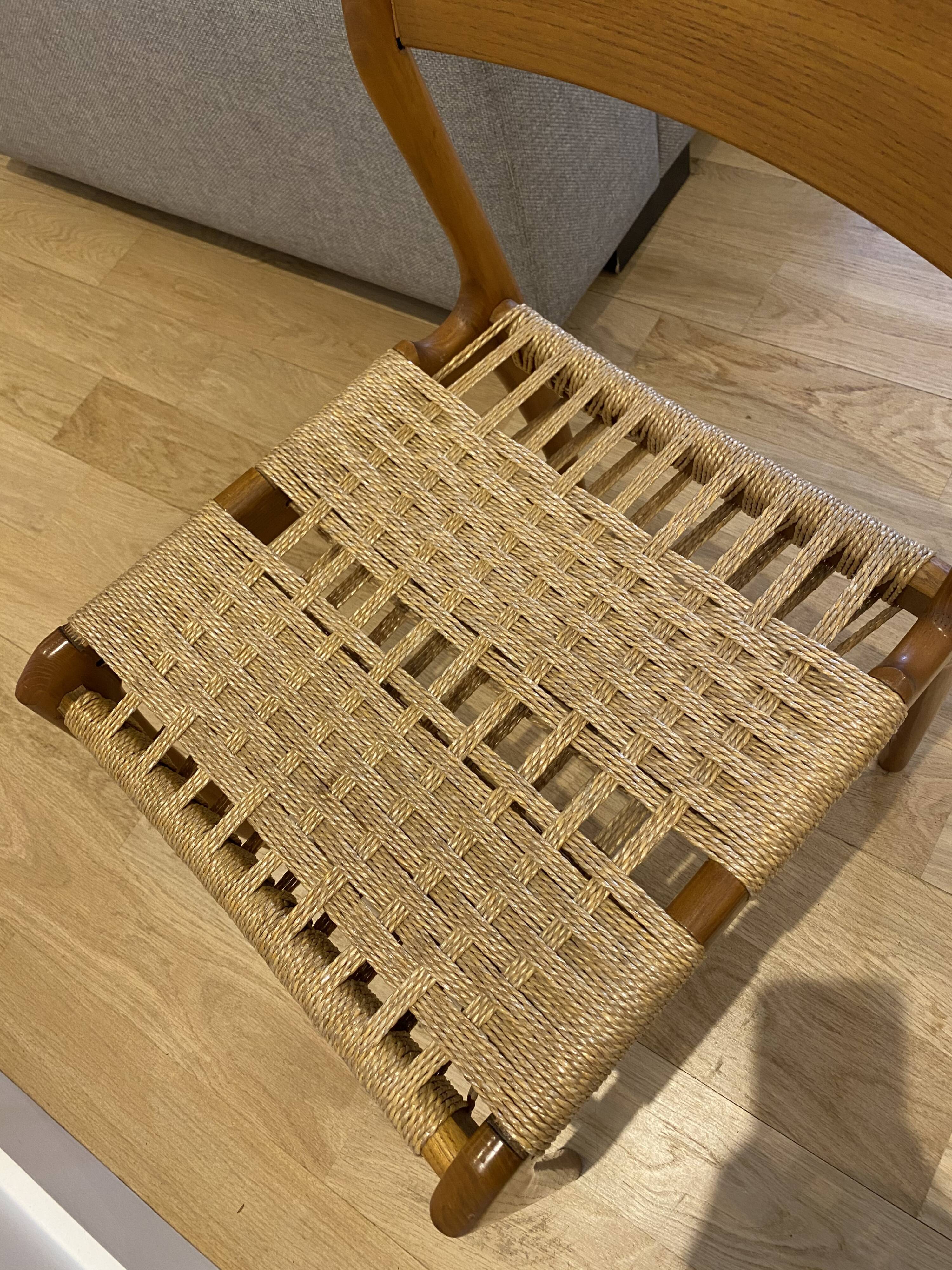 6 chaises vintage bois et corde
