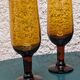 vintage amber footed glasses, 1970s