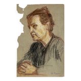 Tableau study Pastel Ed. Pannetier (1884-1965) Portrait
